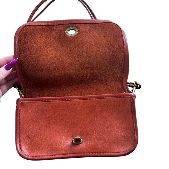 Vintage Rare Coach Dinky 9375 Cowhide Brown Leather Early NYC Bag - Picture 9 of 14